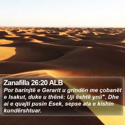 Zanafilla 26:20 ALB Bible Verse Image
