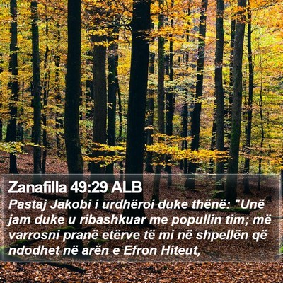 Zanafilla 49:29 ALB Bible Verse Image