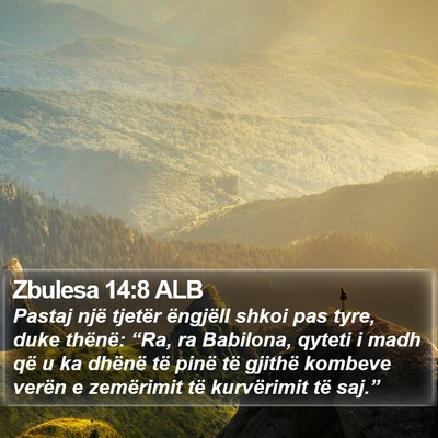 Zbulesa 14:8 ALB Bible Verse Image