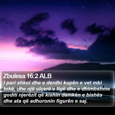 Zbulesa 16:2 ALB Bible Verse Image