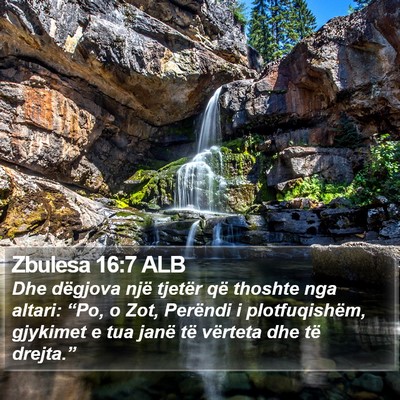 Zbulesa 16:7 ALB Bible Verse Image