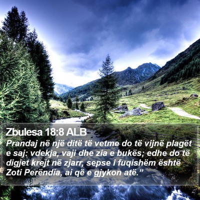Zbulesa 18:8 ALB Bible Verse Image