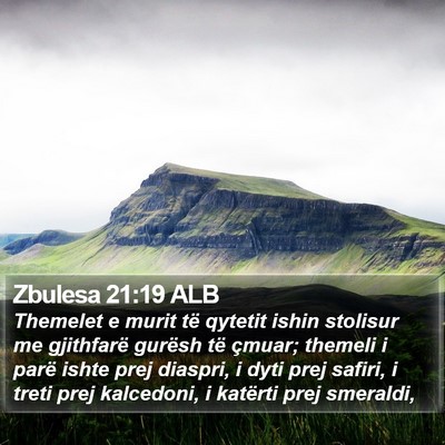 Zbulesa 21:19 ALB Bible Verse Image