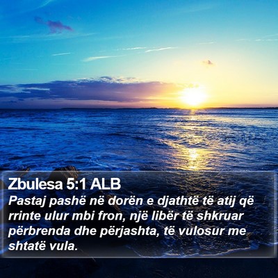 Zbulesa 5:1 ALB Bible Verse Image