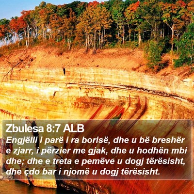Zbulesa 8:7 ALB Bible Verse Image