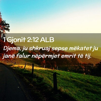 Picture 02 - 1 Gjonit 2:12 ALB - Djema, ju shkruaj sepse mëkatet ju janë falur - Bible Verse Picture