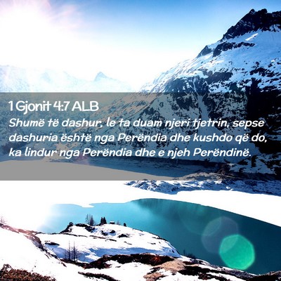 Picture 02 - 1 Gjonit 4:7 ALB - Shumë të dashur, le ta duam njeri tjetrin, - Bible Verse Picture