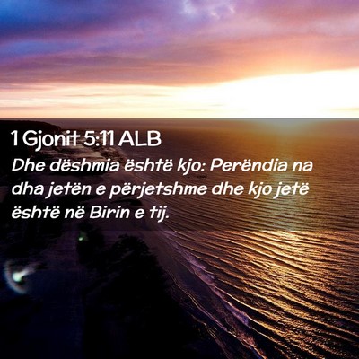 Picture 02 - 1 Gjonit 5:11 ALB - Dhe dëshmia është kjo: Perëndia na dha jetën - Bible Verse Picture