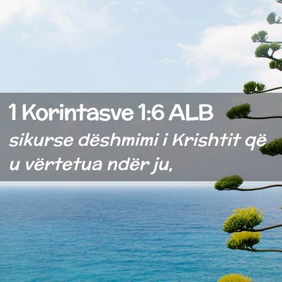 Picture 02 - 1 Korintasve 1:6 ALB - sikurse dëshmimi i Krishtit që u vërtetua - Bible Verse Picture