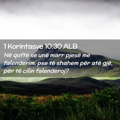 Picture 02 - 1 Korintasve 10:30 ALB - Në qoftë se unë marr pjesë me falenderim, pse - Bible Verse Picture