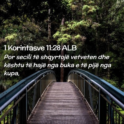 Picture 02 - 1 Korintasve 11:28 ALB - Por secili të shqyrtojë vetveten dhe kështu - Bible Verse Picture