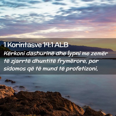 Picture 02 - 1 Korintasve 14:1 ALB - Kërkoni dashurinë dhe lypni me zemër të - Bible Verse Picture