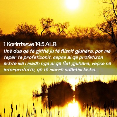 Picture 02 - 1 Korintasve 14:5 ALB - Unë dua që të gjithë ju të flisnit gjuhëra, - Bible Verse Picture