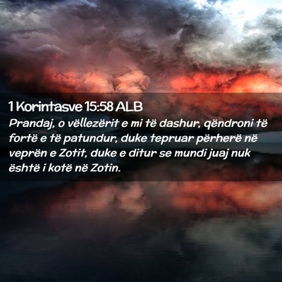 Picture 02 - 1 Korintasve 15:58 ALB - Prandaj, o vëllezërit e mi të dashur, - Bible Verse Picture