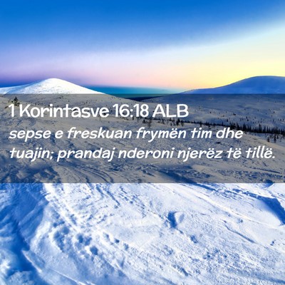 Picture 02 - 1 Korintasve 16:18 ALB - sepse e freskuan frymën tim dhe tuajin; prandaj - Bible Verse Picture