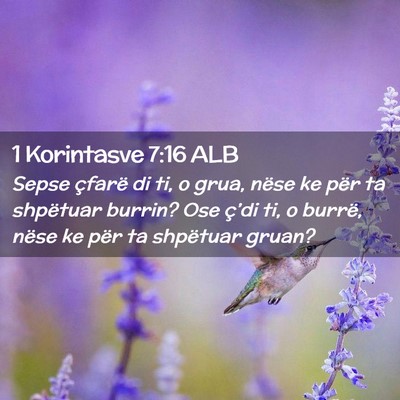Picture 02 - 1 Korintasve 7:16 ALB - Sepse çfarë di ti, o grua, nëse ke për ta - Bible Verse Picture