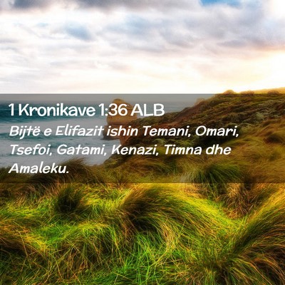 Picture 02 - 1 Kronikave 1:36 ALB - Bijtë e Elifazit ishin Temani, Omari, Tsefoi, - Bible Verse Picture