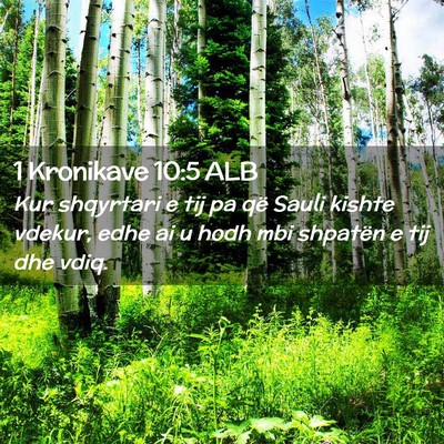 Picture 02 - 1 Kronikave 10:5 ALB - Kur shqyrtari e tij pa që Sauli kishte vdekur, - Bible Verse Picture
