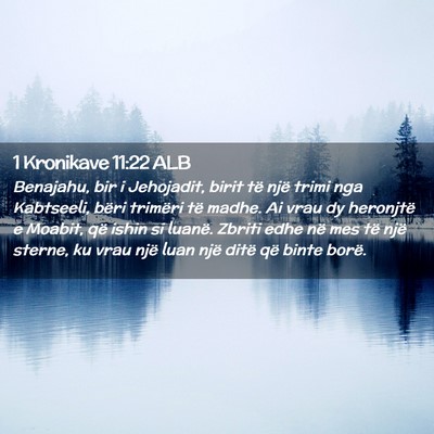 Picture 02 - 1 Kronikave 11:22 ALB - Benajahu, bir i Jehojadit, birit të një trimi - Bible Verse Picture
