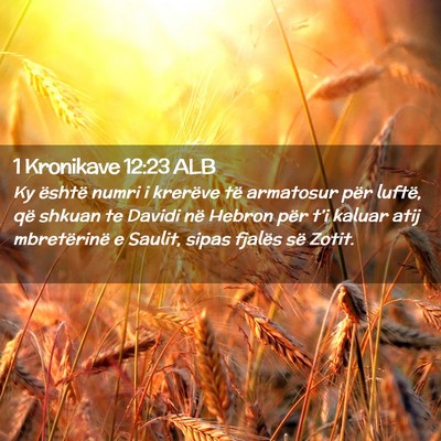 Picture 02 - 1 Kronikave 12:23 ALB - Ky është numri i krerëve të armatosur për - Bible Verse Picture