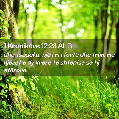 Picture 02 - 1 Kronikave 12:28 ALB - dhe Tsadoku, një i ri i fortë dhe trim, me - Bible Verse Picture