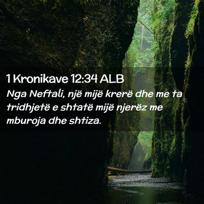 Picture 02 - 1 Kronikave 12:34 ALB - Nga Neftali, një mijë krerë dhe me ta - Bible Verse Picture