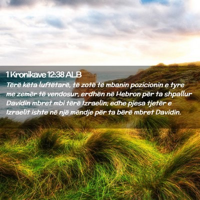 Picture 02 - 1 Kronikave 12:38 ALB - Tërë këta luftëtarë, të zotë të mbanin - Bible Verse Picture