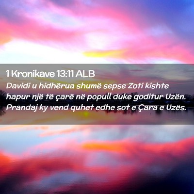 Picture 02 - 1 Kronikave 13:11 ALB - Davidi u hidhërua shumë sepse Zoti kishte hapur - Bible Verse Picture
