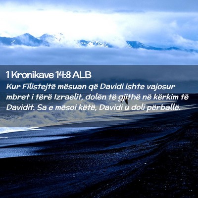 Picture 02 - 1 Kronikave 14:8 ALB - Kur Filistejtë mësuan që Davidi ishte vajosur - Bible Verse Picture
