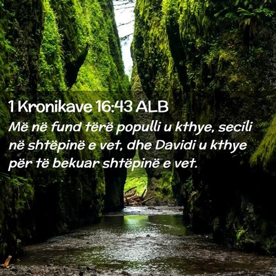 Picture 02 - 1 Kronikave 16:43 ALB - Më në fund tërë populli u kthye, secili në - Bible Verse Picture