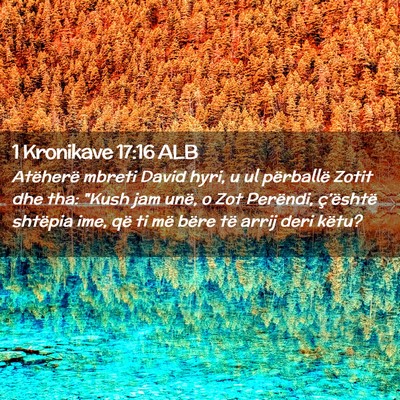 Picture 02 - 1 Kronikave 17:16 ALB - Atëherë mbreti David hyri, u ul përballë - Bible Verse Picture