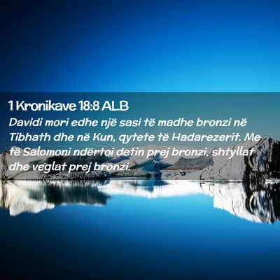 Picture 02 - 1 Kronikave 18:8 ALB - Davidi mori edhe një sasi të madhe bronzi në - Bible Verse Picture