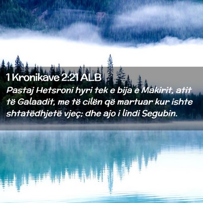 Picture 02 - 1 Kronikave 2:21 ALB - Pastaj Hetsroni hyri tek e bija e Makirit, atit - Bible Verse Picture