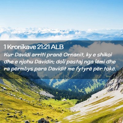 Picture 02 - 1 Kronikave 21:21 ALB - Kur Davidi arriti pranë Ornanit, ky e shikoi dhe - Bible Verse Picture