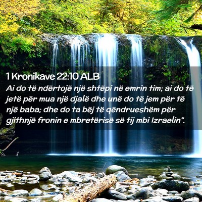 Picture 02 - 1 Kronikave 22:10 ALB - Ai do të ndërtojë një shtëpi në emrin tim; - Bible Verse Picture