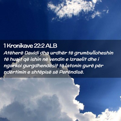Picture 02 - 1 Kronikave 22:2 ALB - Atëherë Davidi dha urdhër të grumbulloheshin - Bible Verse Picture