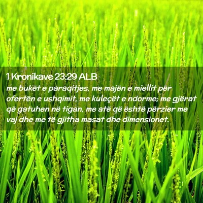 Picture 02 - 1 Kronikave 23:29 ALB - me bukët e paraqitjes, me majën e miellit për - Bible Verse Picture