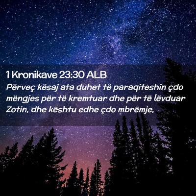 Picture 02 - 1 Kronikave 23:30 ALB - Përveç kësaj ata duhet të paraqiteshin çdo - Bible Verse Picture