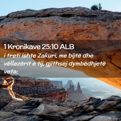 Picture 02 - 1 Kronikave 25:10 ALB - i treti ishte Zakuri, me bijtë dhe vëllezërit - Bible Verse Picture