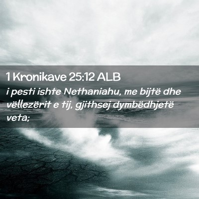 Picture 02 - 1 Kronikave 25:12 ALB - i pesti ishte Nethaniahu, me bijtë dhe - Bible Verse Picture