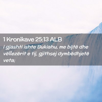 Picture 02 - 1 Kronikave 25:13 ALB - i gjashti ishte Bukiahu, me bijtë dhe - Bible Verse Picture