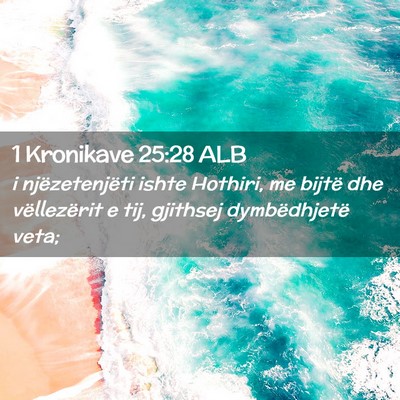 Picture 02 - 1 Kronikave 25:28 ALB - i njëzetenjëti ishte Hothiri, me bijtë dhe - Bible Verse Picture