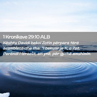 Picture 02 - 1 Kronikave 29:10 ALB - Kështu Davidi bekoi Zotin përpara tërë - Bible Verse Picture