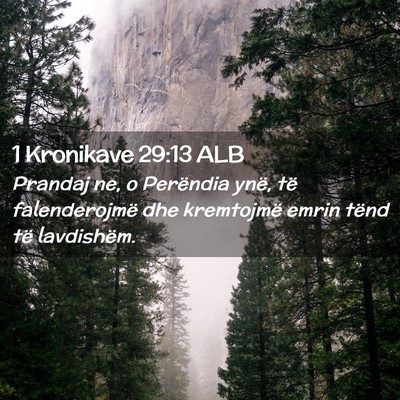 Picture 02 - 1 Kronikave 29:13 ALB - Prandaj ne, o Perëndia ynë, të falenderojmë - Bible Verse Picture
