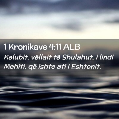 Picture 02 - 1 Kronikave 4:11 ALB - Kelubit, vëllait të Shulahut, i lindi Mehiti, - Bible Verse Picture
