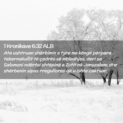 Picture 02 - 1 Kronikave 6:32 ALB - Ata ushtruan shërbimin e tyre me këngë - Bible Verse Picture