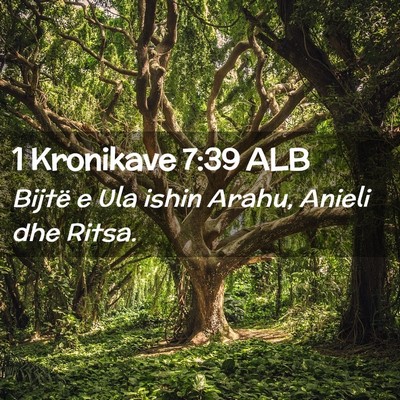 Picture 02 - 1 Kronikave 7:39 ALB - Bijtë e Ula ishin Arahu, Anieli dhe - Bible Verse Picture