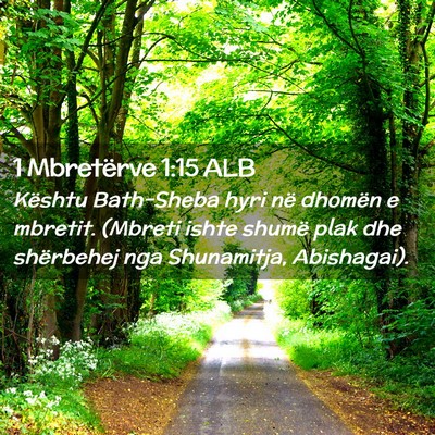 Picture 02 - 1 Mbretërve 1:15 ALB - Kështu Bath-Sheba hyri në dhomën e mbretit. - Bible Verse Picture