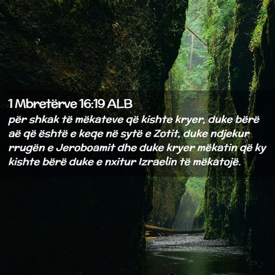 Picture 02 - 1 Mbretërve 16:19 ALB - për shkak të mëkateve që kishte kryer, duke - Bible Verse Picture