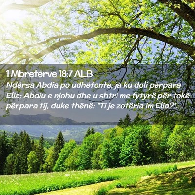 Picture 02 - 1 Mbretërve 18:7 ALB - Ndërsa Abdia po udhëtonte, ja ku doli përpara - Bible Verse Picture